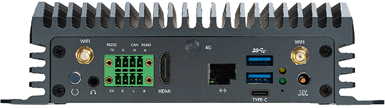 AEC300 front view, port layout